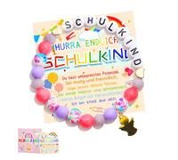 iDattel School Gift Girls Wristbands 2025 School Child Bracelet Girls School Cone Filling First Day of School Girls First Day of School Gift Lucky Charm with Greeting Card Gift Box-D