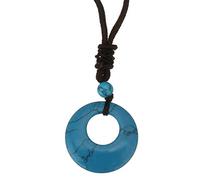 IDB Natural Gemstone Colorful Unity Pendant Necklace with Waxed Cotton - Perfect For Complete and Eternal Love - Approx 9.8Inch Strand, 9.8Inch Strand, Gemstone, No Gemstone