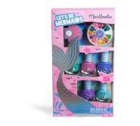 MARTINELIA Kids Mermaid Manicure Set 5 Nail Art Nail Art Accessories Set for Girls - Water Based Nail Polish Blue Pink Purple Green - Non-Harmful - Gift