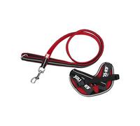IDC Powair Bundle - IDC Powair Harness, Size: 2XS/Baby 2, Red + IDC Powair Leash, Size: 1,2 m with Handle and Small Carabiner, Red