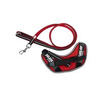 IDC Powair Bundle - IDC Powair Harness, Size: XS/Mini-Mini, Red + IDC Powair Leash, Size: 1,2 m with Handle and Small Carabiner, Red