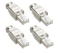 IDC Punch Down RJ45 Plug for Cat6A FTP Solid Ethernet Cable Connector [4 Pack]