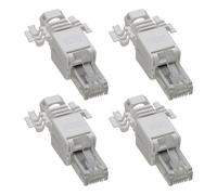 IDC Punch Down to RJ45 Plug for Cat6A Solid Ethernet Cable Connector [4 Pack]