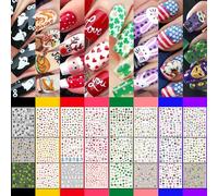 IDDFEVE 30 Sheets 8 Holiday Nail Art Stickers, Variety Pack All Season Nail Decals for All Year, Self-Adhesive Pegatinas Uñas 4th of July Halloween Fall Christmas Valentine St. Patrick's