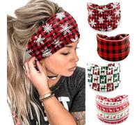 IDDFEVE 4Pcs Christmas Headbands for Women - Snowflake Plaid Holiday Hair Bands, Festive Gift Hair Accessories (Plaid)