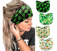 IDDFEVE 4Pcs St. Patrick's Day Headbands for Women - Irish Shamrock Leprechaun Holiday Hair Bands, Festive Gift Hair Accessories(Lucky)