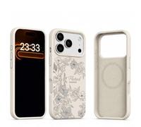 IDDFOJRE DDFOJRE Magnetic Silicone Cover for iPhone 18 Pro Max (White) | Laser Engraving Technology-Flower,Compatible with iPhone 18 Pro Max and iPhone 17 Pro Max