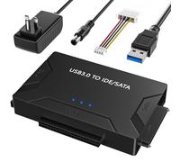 IDE and SATA Adapter, USB 3.0 Hard Drive Adapter, IDE/SATA Converter for 2.5/3.5 inch HDD/SSD, CD-ROM, CD-RW, DVD-RW Drives