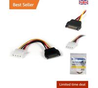 IDE Hard Drive Power Supply Cable - 6in SATA to LP4 Adapter - Male to Female