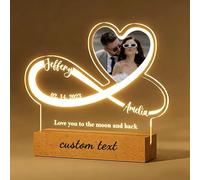 Idea gift -Personalised picture frame with Your add text customised photo frame multiple pictures Acrylic custom gifts for anniversary to Girlfriend Boyfriend Birthday Valentines Day for couple