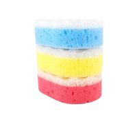 IDEA HOME 3 Pieces Bath Sponges for Adults - Doubled Sided Massage Sponge, Shower Sponge - Exfoliating Body Shower Scrubber, Assorted Colours