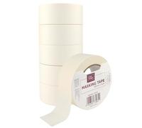 IDEA HOME 6 Pieces Masking Tape, Width 48 mm, Length 50 m - Painter's Masking Tape for Precision Painting, Easy Removal, Neutral