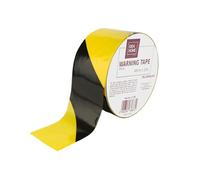IDEA HOME Barrier Tape - Warning Tape Made from Low - Density Polyethylene LDPE 50m x 48mm - Safety Tape for Demarcating Secure Areas, Yellow and Black Striped