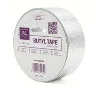 IDEA Home Butyl Tape 50mm x 10m Self-Adhesive Waterproof Sealing Tape Silver - Flexible Roof & Window Seal, Strong Adhesion, Vapor Barrier, Vibration Dampening