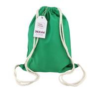 IDEA HOME Cotton Gym Drawstring Bag - Cotton Backpack 36x44 cm 250g/m² - Gym Bag for Painting, Reusable Sports & Travel Bag, Green