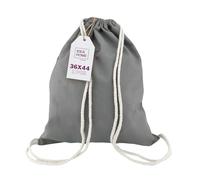 IDEA HOME Cotton Gym Drawstring Bag - Cotton Backpack 36x44 cm 250g/m² - Gym Bag for Painting, Reusable Sports & Travel Bag, Gray
