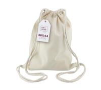 IDEA HOME Cotton Gym Drawstring Bag - Cotton Backpack 36x44 cm 250g/m² - Gym Bag for Painting, Reusable Sports & Travel Bag, Natural Colour