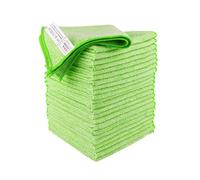 IDEA HOME Microfibre Cloths Set 24 Pack 230gsm Absorbent Cleaning Cloths 30 x 30 cm Green