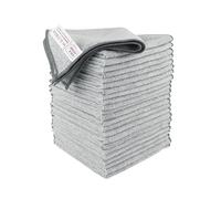 IDEA HOME Microfibre Cloths Set 24 Pack 230gsm Absorbent Cleaning Cloths 30 x 30 cm Grey