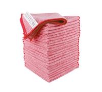 IDEA HOME Microfibre Cloths Set 24 Pack 230gsm Absorbent Cleaning Cloths 30 x 30 cm Red