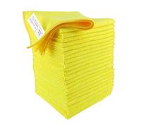 IDEA HOME Microfibre Cloths Set 24 Pack 230gsm Absorbent Cleaning Cloths 30 x 30 cm Yellow