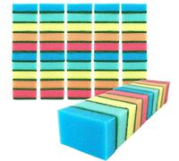 IDEA HOME Ms. Kitchen Dishwashing Sponge Set of 60 - Dual-Sided Dish-Washing & Cleaning Scrub Kitchen Sponge 7.5 x 5 x 2.5 cm - Sponges Washing Up Remove Grease & Burnt on Food - MEDIUM Density