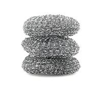 IDEA HOME MS. Kitchen Stainless Steel Pot Scourer 3 Pack - Heavy Duty Wire Scrubber for Pots, Pans, Trays & Oven Dishes
