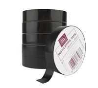 IDEA HOME Pack of 6 Insulation Tape Black 18 mm x 20 m PVC - Black Electrical Tape for Cable Repair, Highly Flexible with Strong Adhesion, Chemical Resistant, Waterproof