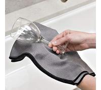 Idea Home Premium Fish Scale Microfiber Cloth - Ultra-Clear, Lint-Free & Streak-Free Shine for Wine Glasses, Crystal & Delicate Surfaces - Large 16×24 in (2 Pack)