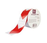 IDEA HOME Reflective Striped Warning Tape 50mm x 5m - Self-Adhesive Barrier Tape, Marking Tape for Floor and Safety Marking, Arrows, White/Red