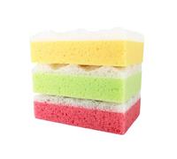IDEA HOME Square Massage & Shower Sponge - Dual-Sided Exfoliating Bath Sponge for Deep Cleansing & Relaxation - 3-Pack