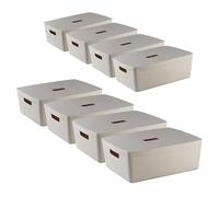 IDEA HOME Storage Boxes with Lids 8 Pieces - Plastic Storage Box - Storage Organiser - Really Useful Boxes for Storing Various Items in the Living Room, Bedroom or Bathroom, 19L