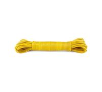 IDEA HOME Washing Line Rope 20m - Clothes Lines for Outside Heavy Duty - Plastic Washing Lines Outdoor - Robust Clothes Line made of Polyester Core and Plastic Coating, Yellow