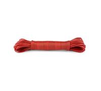 IDEA HOME Washing Line Rope 20m - Clothes Lines for Outside Heavy Duty - Plastic Washing Lines Outdoor - Robust Clothes Line made of Polyester Core and Plastic Coating, Red