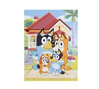 Idea Nuova Bluey LED Wall Art for Kids,11.5 x 15.75 Inch Light-Up Canvas Décor with Hanging Hooks, Battery Operated Night Light for Toddlers & Children’s Bedrooms or Playrooms