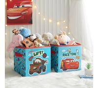 Idea Nuova Cars Set of 2 Durable Storage Cubes with Handles, 10"x10"x10" Cubes
