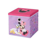 Idea Nuova Disney Minnie Mouse Collapsible Fabric Storage Cube,10” Organizer Bin with Lid for Bedroom, Playroom, and Closet