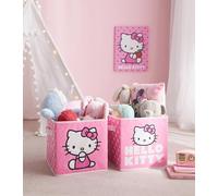 Idea Nuova Hello Kitty Set of 2 Durable Storage Cubes with Handles, 10"x10"x10" Cubes