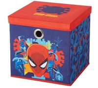 Idea Nuova Marvel Spiderman Collapsible Fabric Storage Cube,10” Organizer Bin with Lid for Bedroom, Playroom, and Closet