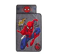 Idea Nuova Marvel Spiderman Super Soft Toddler Quilted Nap Mat with Built in Pillow, 26"x46", Multicolor