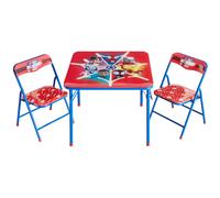 Idea Nuova Marvel Spidey and His Amazing Friends 3 Piece Children's Activity Square Table and 2 Folding Chairs Set Ages 3+