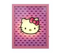 Idea Nuova Sanrio Hello Kitty Pink Bow LED Glowing Canvas Wall Art Panel for Room Décor,11.5"x9.5"