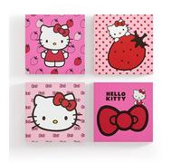 Idea Nuova Sanrio Hello Kitty Strawberry and Bow Canvas Wall Art 4 Piece Set for Room Décor,12"x12"