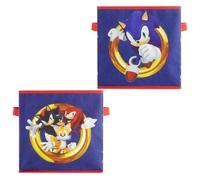 Idea Nuova Sonic the Hedgehog Set of 2 Durable Storage Cubes with Handles, 10"x10"x10" Cubes