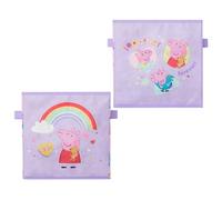Idea Nuova Storage Cubes for Kids,2 Pack Collapsible Fabric Bins with Handles, Organizer Boxes with Handles for Bedroom,Playroom & Nursery,Peppa Pig