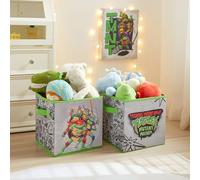 Idea Nuova Teenage Mutant Ninja Turtles: Mutant Mayhem Set of Two Spacious Collapsible Storage Cubes, 10"x10"