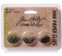 Idea-ology Antique Nickel Tim Holtz Mini Paper Clips 0.625” Packet Of 48