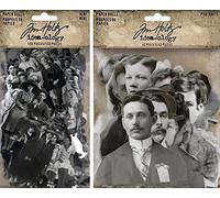 Idea-ology Tim Holtz 2022 Mini Paper Dolls and Portraits Paper Dolls - 2 Item Bundle, Ivory