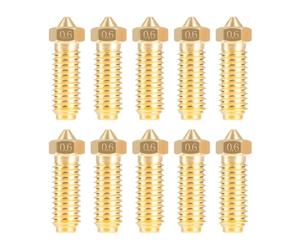 IdeaFormer 10Pcs 0.6mm Brass Extruder Nozzles for Anycubic Kobra 3, Printer Head Hotend Nozzle for Kobra 3/Kobra 3 Combo