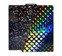 IdeaFormer-3D Holographic PEG Build Plate for Bambu Lab P1S P1P X1C X1 A1, Rainbow Hex Glow+Water Cube Smooth Spring Steel Sheet P1S X1C A1 Bed Plate for Bambu Labs 256x256 Christmas Gifts 3D Printing